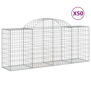 vidaXL Gabionkurver buede 50 stk 200x50x80/100 cm galvanisert jern