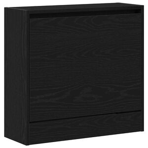 vidaXL Sko Skap 60 x 21 x 57 cm Konstruert tre Svart Eik