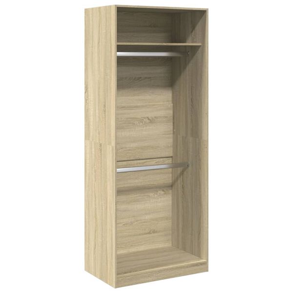 vidaXL Garderobe sonoma eik 80x50x200 cm konstruert tre