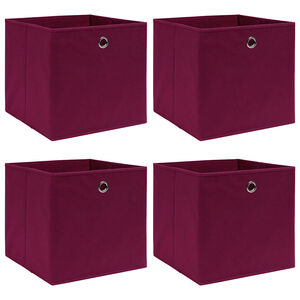 vidaXL Oppbevaringsbokser 4 stk m&oslash;rker&oslash;d 32x32x32 cm stoff