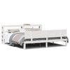 vidaXL Sengeramme med hodegavl hvit 200x200 cm heltre furu