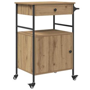 vidaXL Kj&oslash;kkenvogn Artisan Eik 56 x 43 x 89,5 cm Konstruert tre