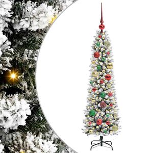 vidaXL Kunstig juletre med 150 LED Hvit 120 cm PVC og Metall og Plast