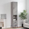 vidaXL Highboard gr&aring; sonoma 34,5x34x180 cm konstruert tre