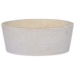 vidaXL Vask &Oslash;40x15 cm marmor kremhvit