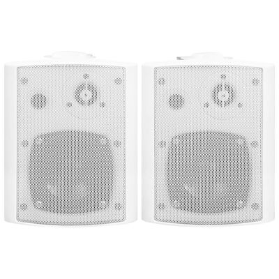 vidaXL Vegghengte stereohøyttalere 2 stk hvit innendørs utendørs 80 W