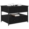 vidaXL Kaffebord med skuff Svart Eik 70 x 50 x 54.5 cm Konstruert tre