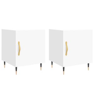 vidaXL Nattbord 2 stk hvit 40x40x50 cm konstruert tre