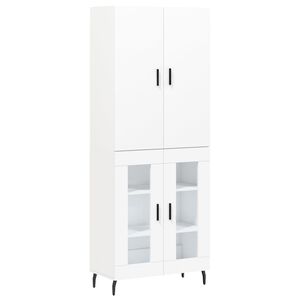 vidaXL Highboard hvit 69,5x34x180 cm konstruert tre