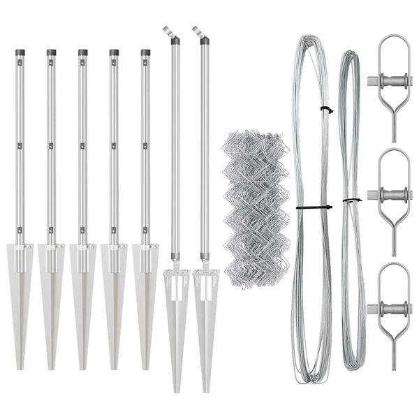 vidaXL Gjerdep&aring;le s&oslash;lv 10 x 0,6 m (60 x 60 mm maske) St&aring;l