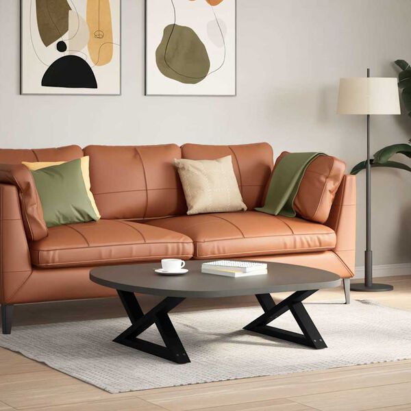 vidaXL Salongbordben 2 stk svart 70 x (30-31,3) cm st&aring;l