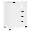 vidaXL Rullende skap 63,5 x 39 x 79 cm Massiv furu Hvit