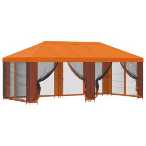 vidaXL Paviljong med sidevegger 6 x 3 m Oransje Polyester og st&aring;l 190