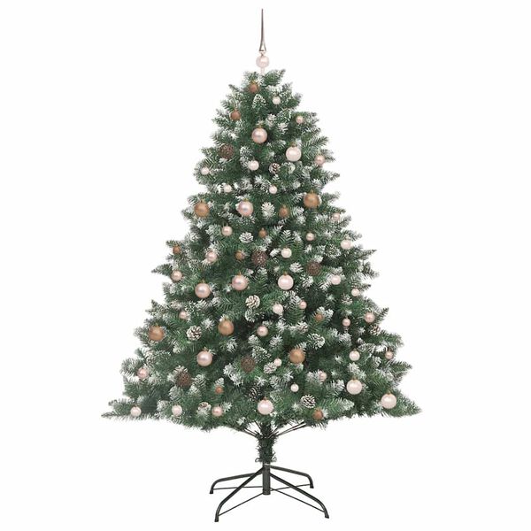 vidaXL Kunstig juletre med 300 LED gr&oslash;nn 210 cm PVC og plast og st&aring;l