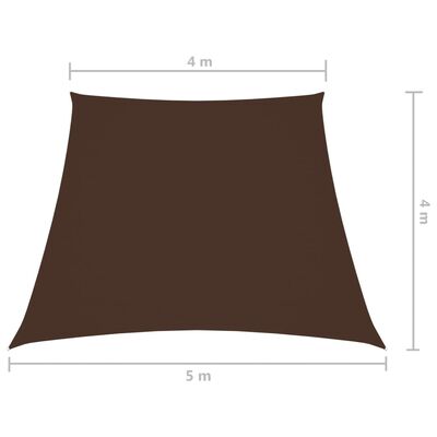 vidaXL Solseil oxfordstoff trapesformet 4/5x4 m brun