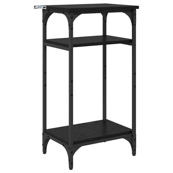 vidaXL Sidetabell med hylle Svart Eik 40 x 30 x 75 cm Konstruert tre