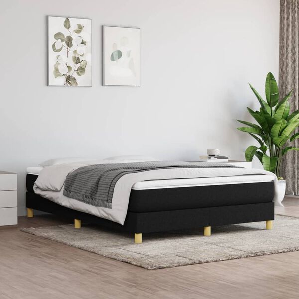 vidaXL Boxspring-sengeramme svart 135x190 cm Double stoff