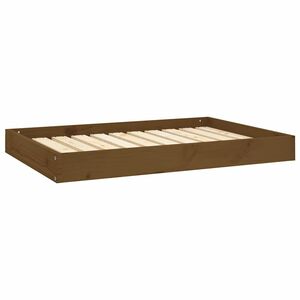 vidaXL Hundeseng honningbrun 91,5x64x9 cm heltre furu