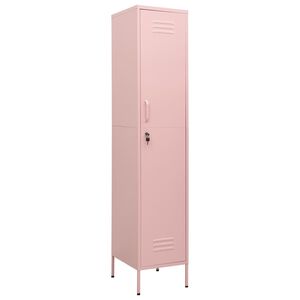 vidaXL Oppbevaringsskap rosa 35x46x180 cm st&aring;l
