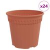 vidaXL Rund Blomsterpotte 24 pcs Klinker R&oslash;d &Oslash; 19 x 16 cm Plast