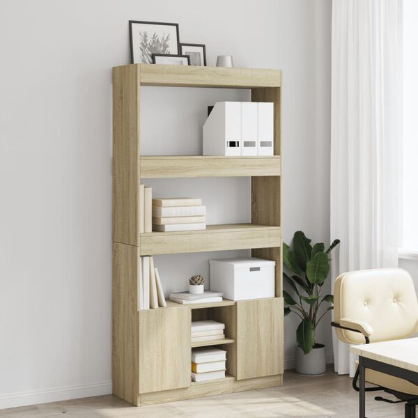 vidaXL Highboard sonoma eik 92x33x180 cm konstruert tre