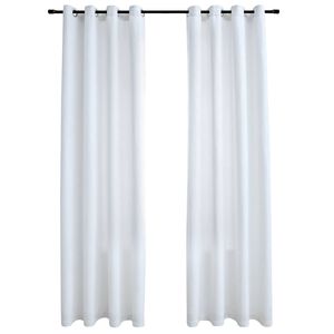 vidaXL Lystette gardiner med metallringer 2 stk offwhite 140x225 cm