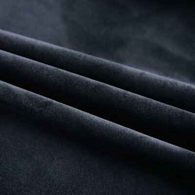 vidaXL Lystette gardiner med kroker 2 stk fløyel svart 140x225 cm