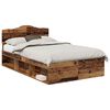 vidaXL Sengestamme med hodegjerde Gammelt tre 135 x 190 cm Massiv furu