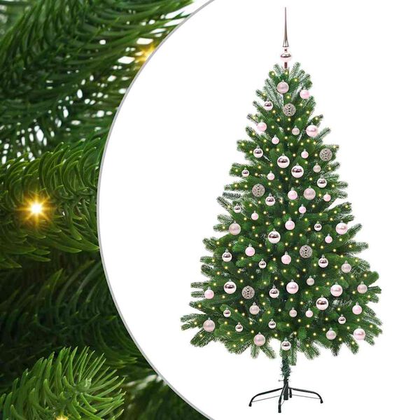 vidaXL Juletre med 300 LED med stativ grønn 210 cm PE