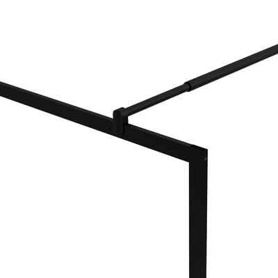 vidaXL Dusjvegg med herdet glass svart 100x195 cm