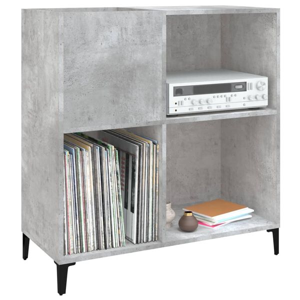 vidaXL Hifi-benk betonggr&aring; 84,5x38x89 cm konstruert tre