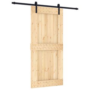vidaXL Skyved&oslash;r Naturlig og svart 95 x 210 cm Massiv Furu Tre
