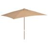 vidaXL Parasoll med trestang 200x300 cm gr&aring;brun