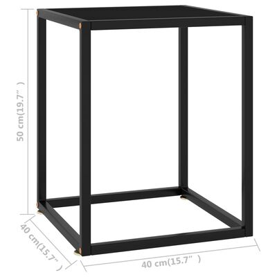 vidaXL Salongbord svart med svart glass 40x40x50 cm