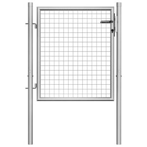 vidaXL Hageport galvanisert st&aring;l 105x75 cm s&oslash;lvfarget