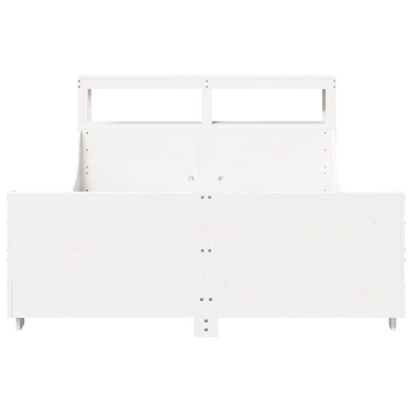 vidaXL Sengeramme uten madrass hvit 140x190 cm heltre furu