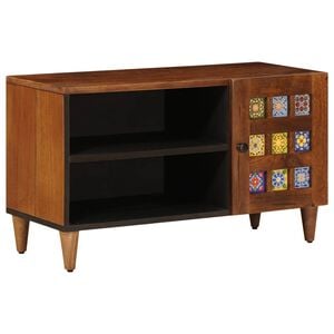 vidaXL TV-skap med lagring Valn&oslash;tt 80 x 33 x 46 cm Massiv mango tre