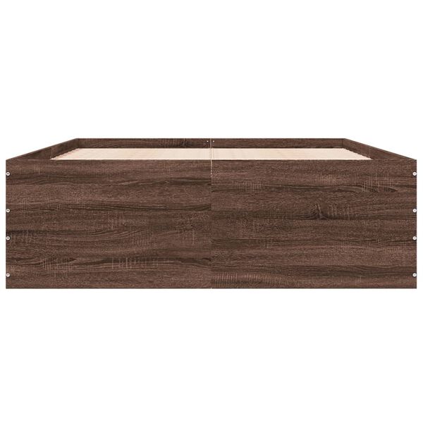vidaXL Sengeramme brun eik 120x200 cm konstruert tre