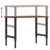 vidaXL Arbeidsbenk m&oslash;rkebrun 100x60x(71,5-98)cm heltre eik rektangul&aelig;r