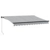 vidaXL Manuell uttrekkbar markise med LED antrasitt og hvit 350x250 cm