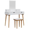 vidaXL Sminkebordsett FAUSKE 5 stk. Hvit 100 x 50 x 143 cm