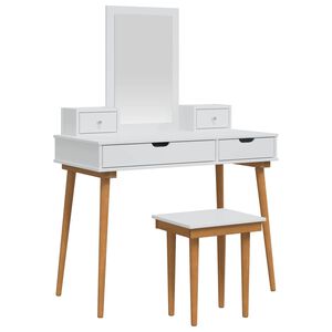 vidaXL Sminkebordsett FAUSKE 5 stk. Hvit 100 x 50 x 143 cm