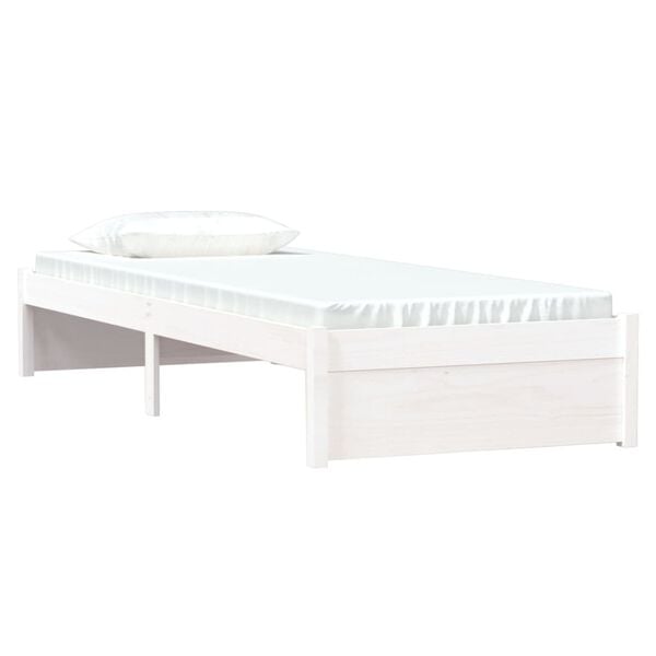 vidaXL Sengeramme hvit heltre 75x190 cm Small Single