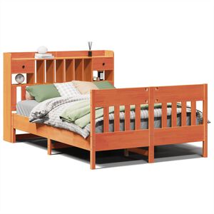 vidaXL Sengeramme uten madrass brun 150x200 cm heltre furu