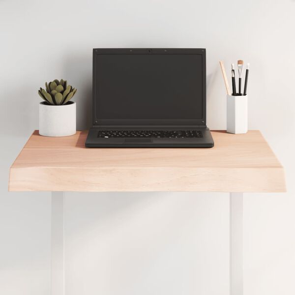 vidaXL Bordplate 60x60x(2-6) cm ubehandlet heltre eik naturlig kant