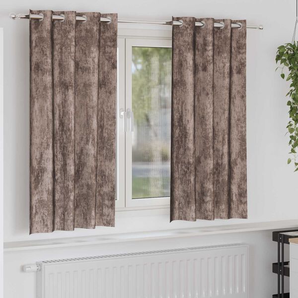vidaXL Fl&oslash;yel Gardiner 2 pcs Cappuccino 175 x 140 cm Fl&oslash;yel