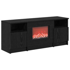 vidaXL Elektrisk peis Svart eik 98 x 28,5 x 40,5 cm Konstruert tre