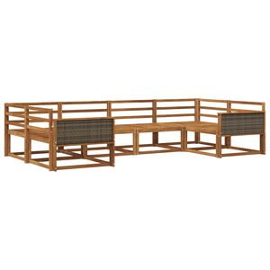 vidaXL Utend&oslash;rs sofa-sett 6 pcs Naturlig Solid akasietre