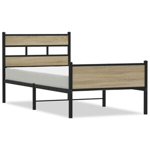 vidaXL Sengeramme uten madrass sonoma eik 75x190 cm konstruert tre