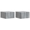 vidaXL Vegghengt Nattbord med skuff 2 pcs Gr&aring; sonoma 33 x 34,5 x 20 cm